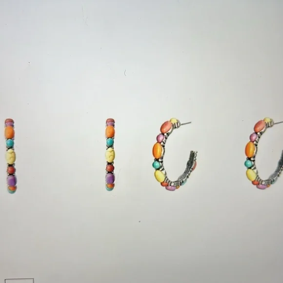 🍒5/$25🍒 Beautiful 💕🌺Marcellas Boutique
Stone Hoop Earrings ❤️ - Picture 3 of 3